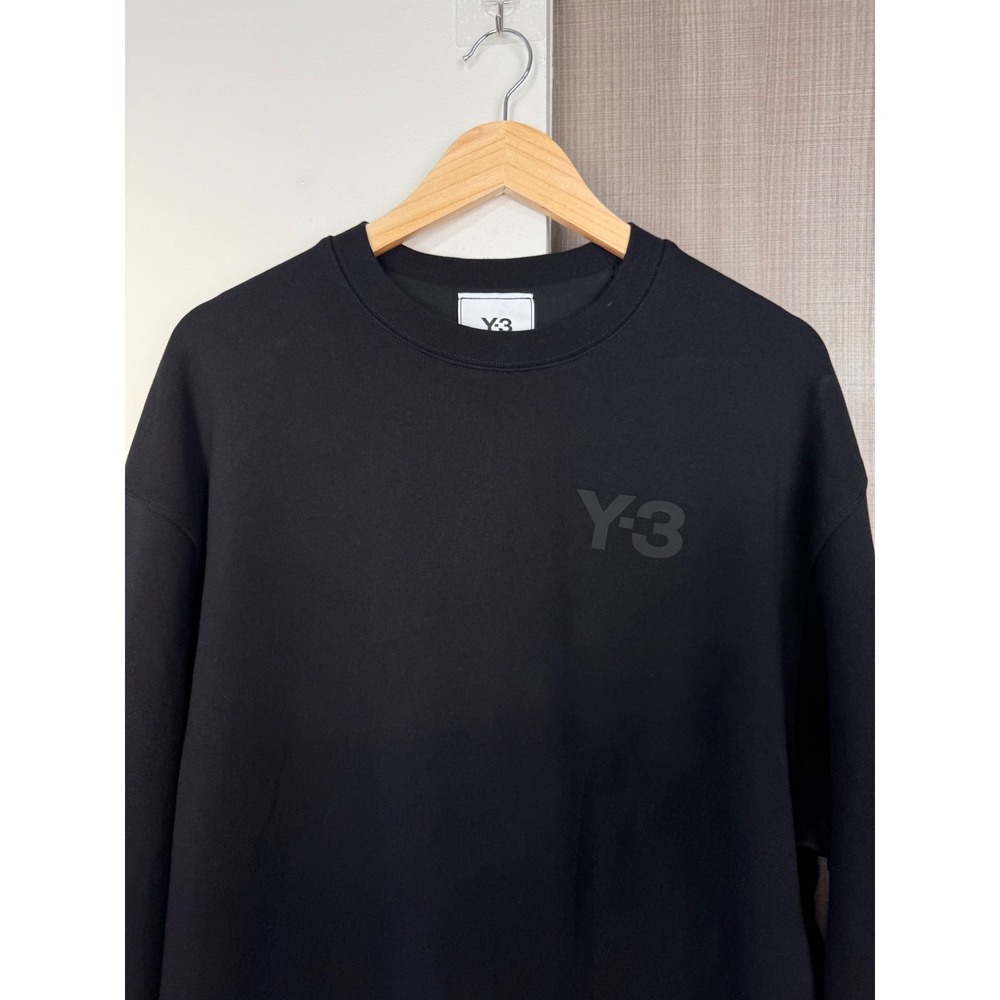Y3 Adidas Yohji Yamamoto Black Brushed Terry Crewneck Sweatshirt Size Large - Picture 5 of 13